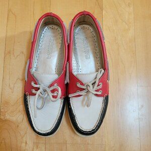 Sperry Top Sider Womens Red White and Blue Boat Shoes, Size 7M